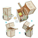 Wooden DIY Electric Powered Coin Eating Robot Puzzle Assembly Technology Small Production Creative Invention Mechanical Science Toy