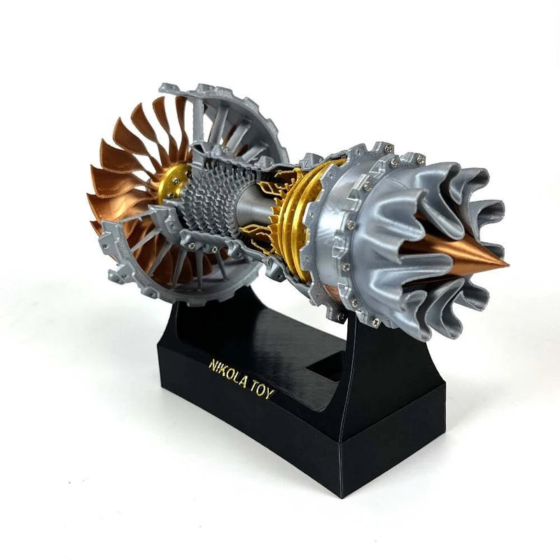 NikolaToy TR900 21cm Small Size Turbofan Engine Model High-Precision Craftsmanship Decorative Ornaments Science Discovery Toys