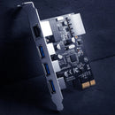 ORICO PCIe to USB3.0 and Gigabit Ethernet Expansion Card 5Gbps Data Transfer 2Gbps Network Wide Compatibility Driver Free Installation for Windows Linux