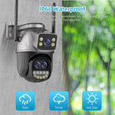 Guudgo 4K HD WiFi IP Camera 8MP Three Lens 5X Zoom Outdoor Security Camera Night Vision Motion Detection 2-way Audio IP66 Waterproof Wireless PTZ Surveillance Cameras