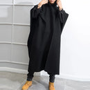 INCERUN Autumn Winter New Men's Loose Black Coats Stylish Irregular Hooded Cloak FashionLong Sleeve Trench Outwear Jackets S-5XL