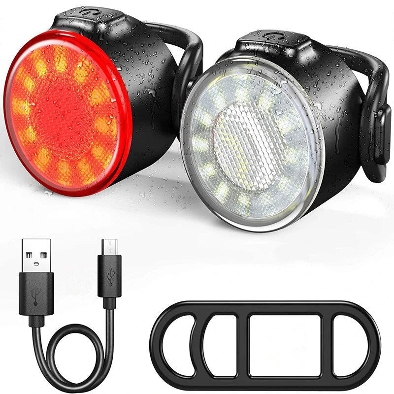 Smart Bike Taillight 12 LED Lamp Beads 6 Light Modes 500mAh Battery Waterproof Bicycle Warning Light for Electric Bike Mountain Bike