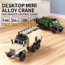 HJ2025-7D/8D RTR 1/64 2.4G RWD RC Car Mini Alloy Military Truck Three Speed LED Light Sound Support App Remote Control Simulation Transport Command Vehicles Models Toys