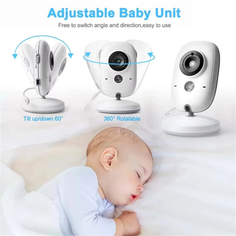 ABM600 3.5 inch Wireless Video Baby Monitor Night Vision Temperature Monitoring Two Way Audio Talk Night Vision Baby Nanny Security Camera