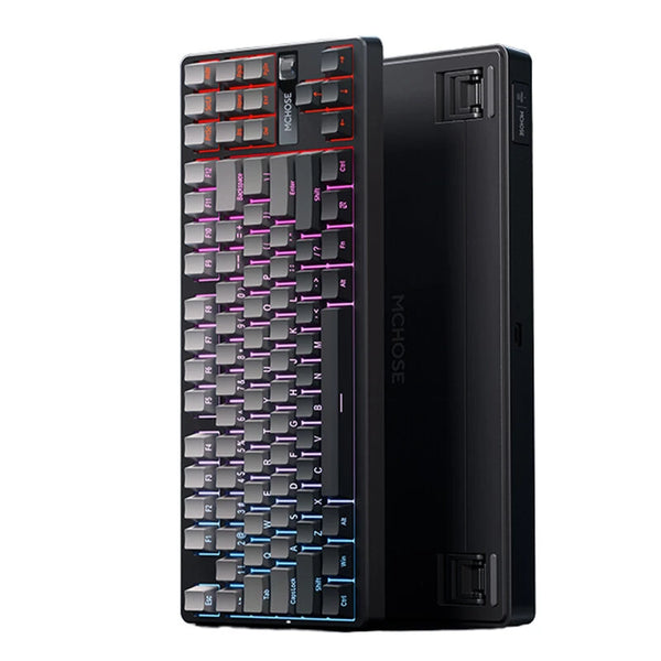 MCHOSE G87 Tri-mode Mechanical Keyboard with Knob 87 Keys Gasket Structure Hot Swappable RGB 10000mAh Battery Wired 80% Layout Customized Gaming Keyboards
