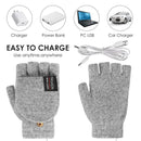 TENGOO 1Pair Winter Half-finger USB Electric Heated Gloves Double-sided Heating Flip-top Gloves for Winter Outdoor Skiing