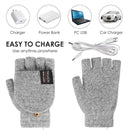 TENGOO 1Pair Winter Half-finger USB Electric Heated Gloves Double-sided Heating Flip-top Gloves for Winter Outdoor Skiing