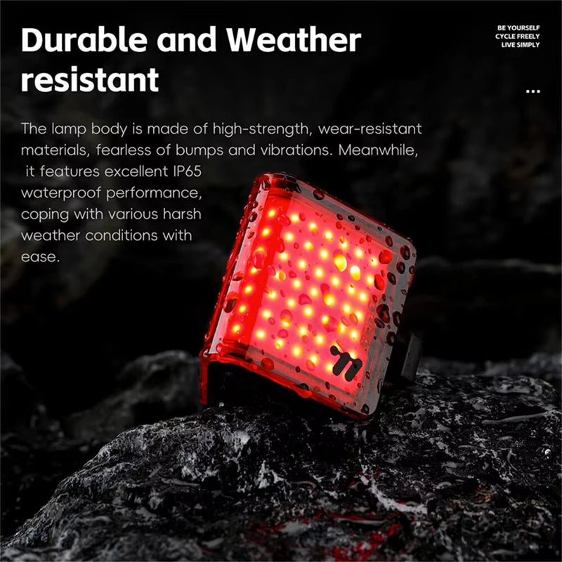 WEST BIKING 270 Curved Bicycle Taillights 8 Lighting Modes IP65 Waterproof Type-C Charging Warning Bike Rear Light for Night Riding Safety