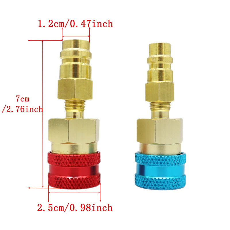 Quick Connect Coupler R1234YF to R134A Adapter HVAC Auto AC Tool High and Low Side Fittings Efficient Quick Connect