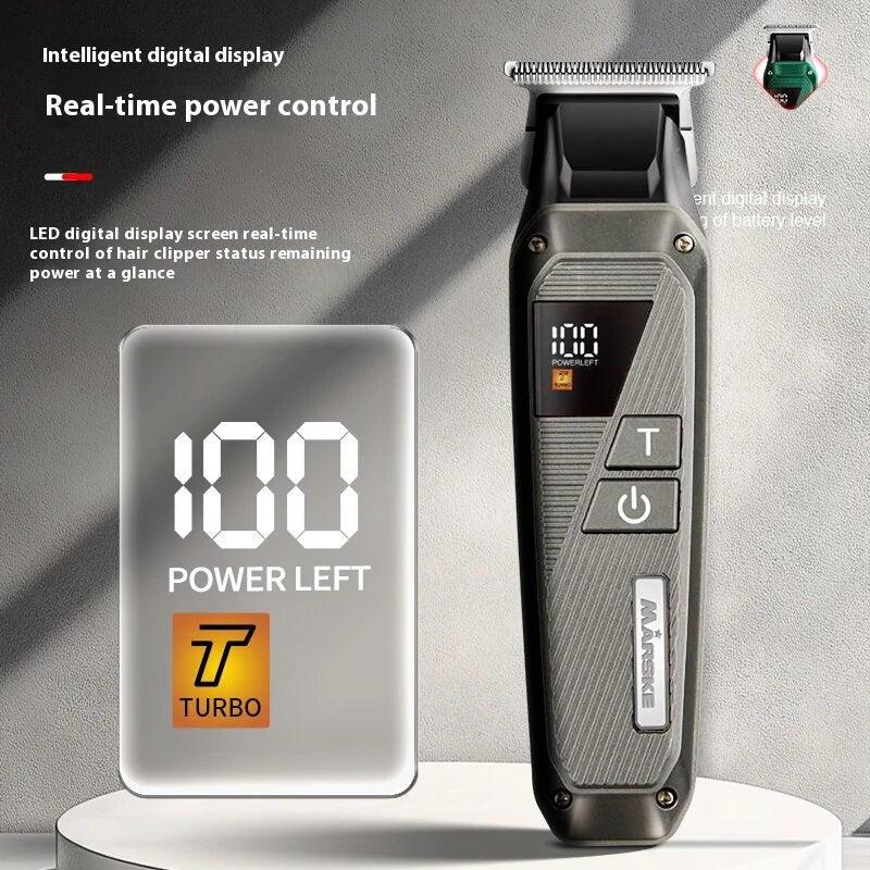 MARSKE MS-5062 Hair Clipper for Men USB Rechargeable LED Display 1800mAh Battery Stainless Steel Blade Adjustable Cutting Cordless