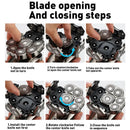 6-in-1 Men's Bald Head Electric Shaver and Trimmer Kit Waterproof and Rechargeable Rotary Shaver with 9 Floating Blades Beard Nose Ear Hair Clipper Facial Brush Quick Charging