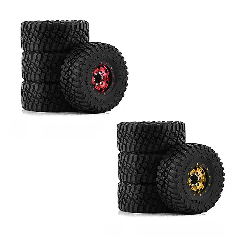 4pcs 1.0 inch Climbing Car Aluminum Alloy RC Car Wheel Tire for 1/18 TRX4M SCX24 FMS FCX18 FCX24 Furitek FX118 Off-road Parts