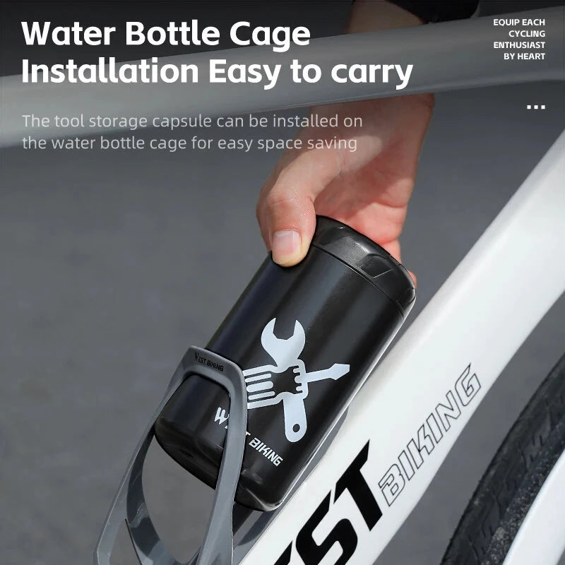 WEST BIKING Bicycle Hard Shell Kettle Shaped Tool Organizer Lightweight Portable Waterproof Repair Kit Storage Box for MTB Road Bike