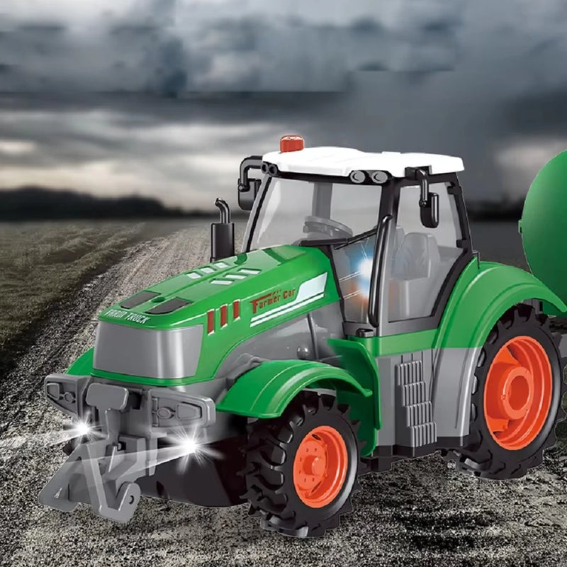 Landi QH205 1/24 27MHZ 4CH RC Car Farmer Series Wood Simulated Transport Model Light Sound Remote Control Toys Boys Dump Truck Engineering Vehicle Set Kids Gifts