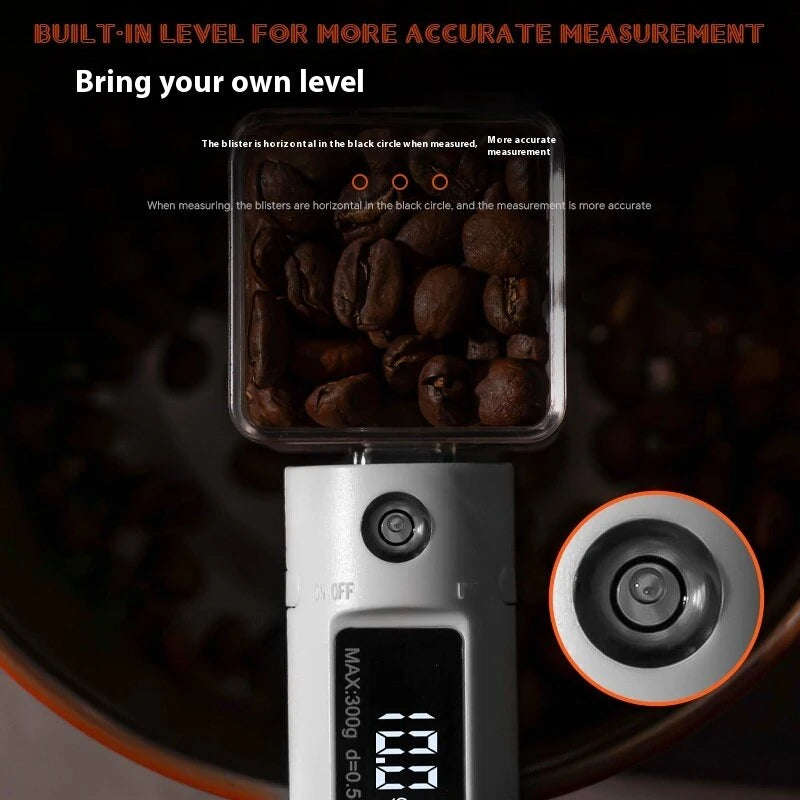 Rechargeable Coffee Bean Measuring Spoon Portable Electronic Coffee Scale Measuring Spoon Built-in Level Gram Scale Rechargeable Detachable Coffee Bean Measuring Spoon