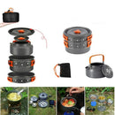2~3 Person Camping Tableware Aluminum Nonstick Cookware Outdoor Cooking Pan Supplies Kettle Pot Pan Bowl Hiking Trip Picnic