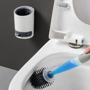 Silicone Plus Liquid Toilet Brush No Dead Corner Toilet Cleaning Brush Water Spray Soft Brush  Long Handle TPR Silicone Refillable Brush with Wall Mounted Bathroom Cleaning