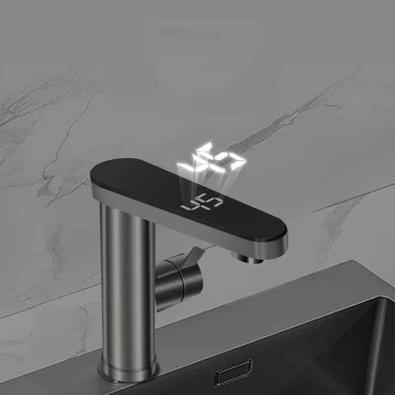 3400W Instant Water Heater Faucet 220V/50Hz 304 Stainless Steel,Temperature Display,Three-Gear adjustment, IPX4 Waterproof,EU Plug