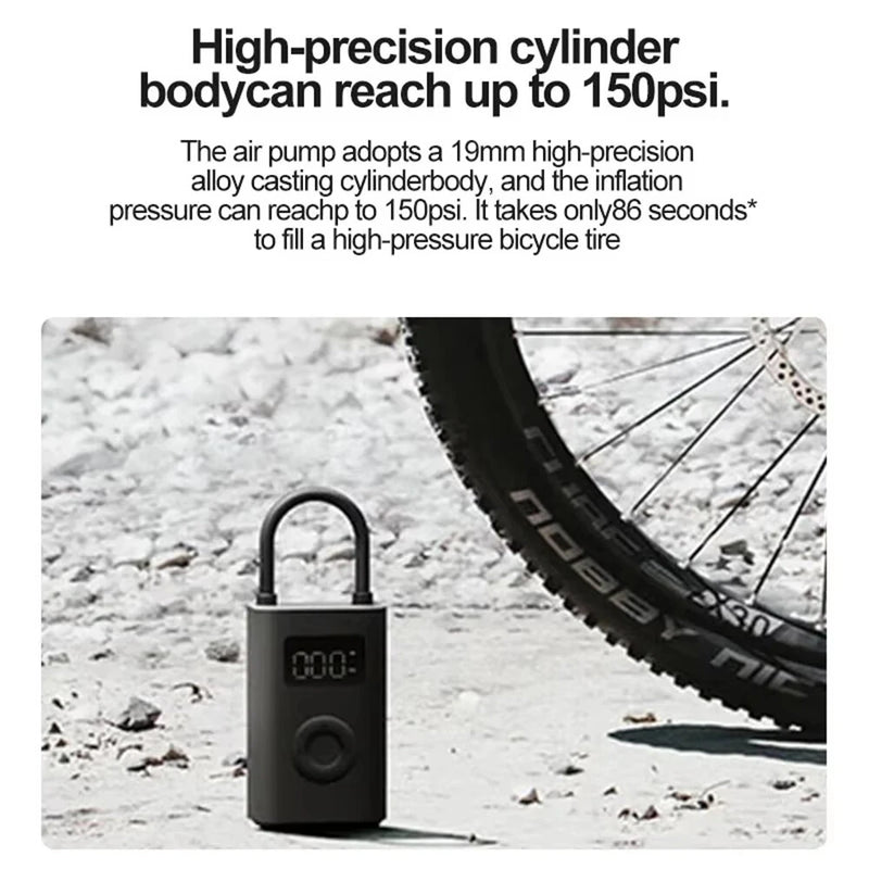 [2025 Version]XIAOMI Mijia 2D 150PSI Smart Bike Pump 2000mAh Battery Power Bank USB Charging LED Display Electric Portable Air Pump Camping Cycling Car Basketball Football Pump for XIAOMI SU7