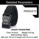 TUSHI 125cm Quick Release Tactical Belt Men Metal Buckle Nylon Elastic Girdle for Military Training Hiking Outdoor Work