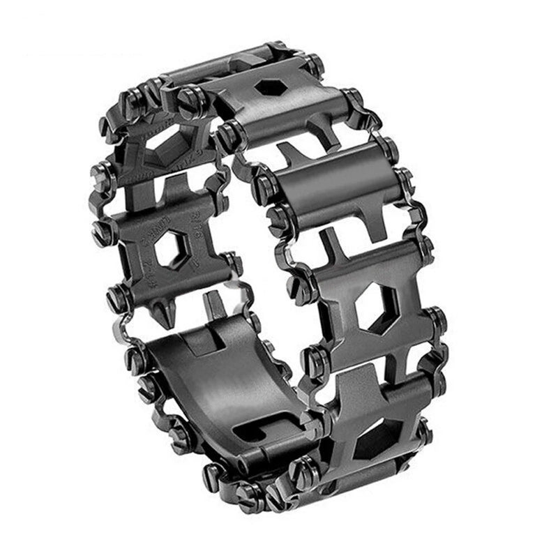 IPRee Multifunctional Bracelet Tool Stainless Steel Outdoor Bracelets 29 in 1 Bolt Screwdriver Bike Wrench Watch Strap Tools Kit