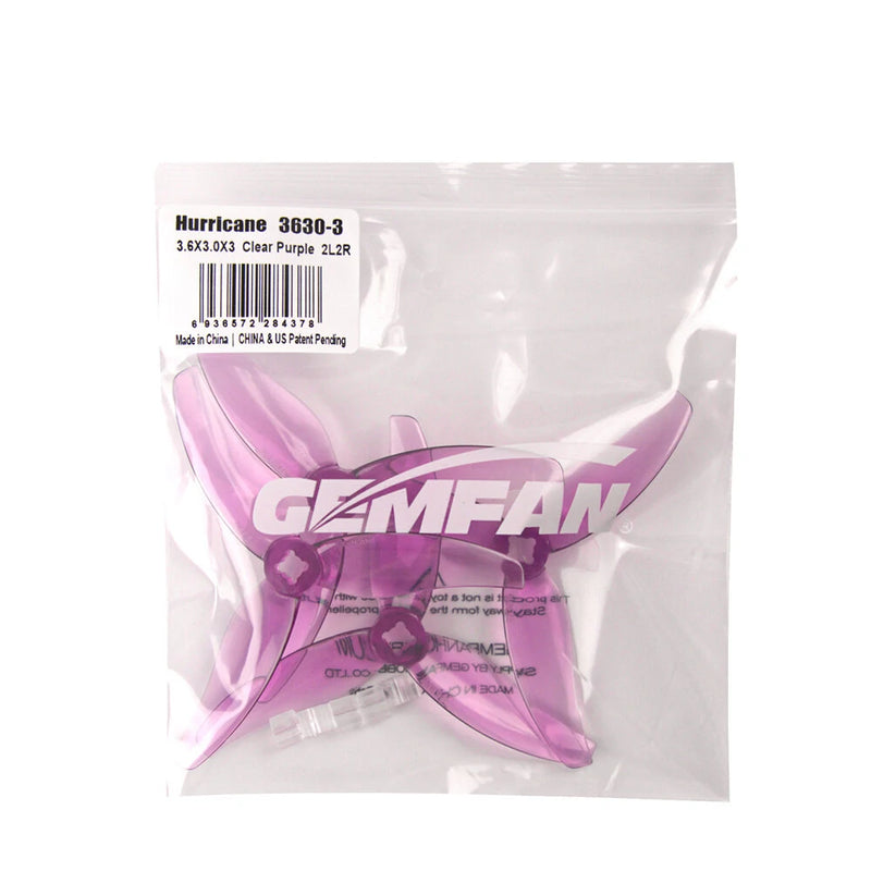 6 Pairs/12Pairs  Gemfan Hurricane 3630 3.6x3.0 3.6 Inch 3-Blade Propeller PC T Mount M5 for RC Drone FPV Racing