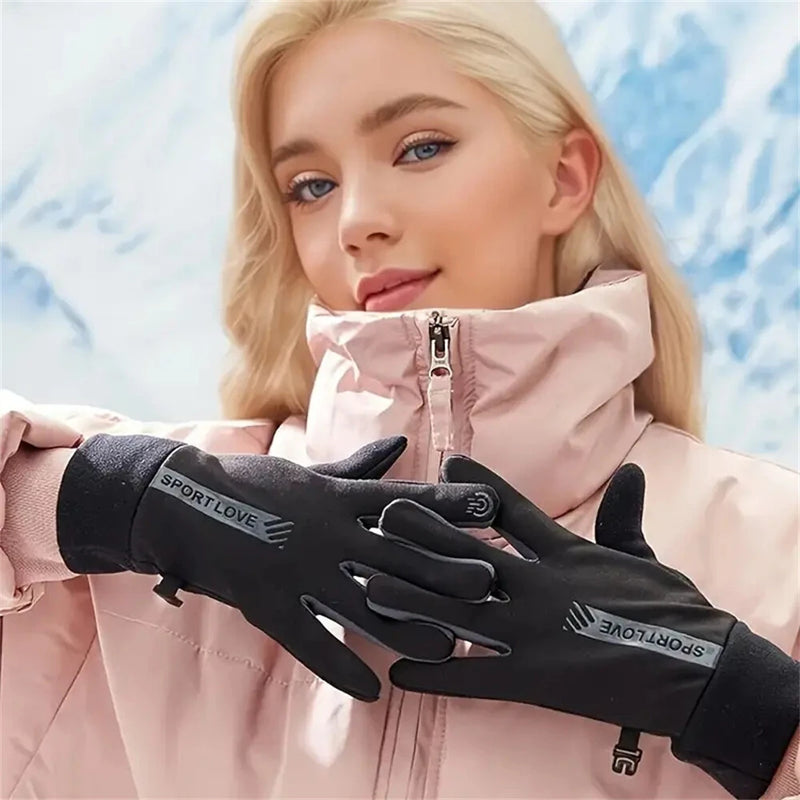 XANES Winter Gloves for Women Fleece-Lined Windproof Warm Touchscreen-Compatible Anti-Slip Cycling Gloves for Skiing Hiking Outdoor Sports