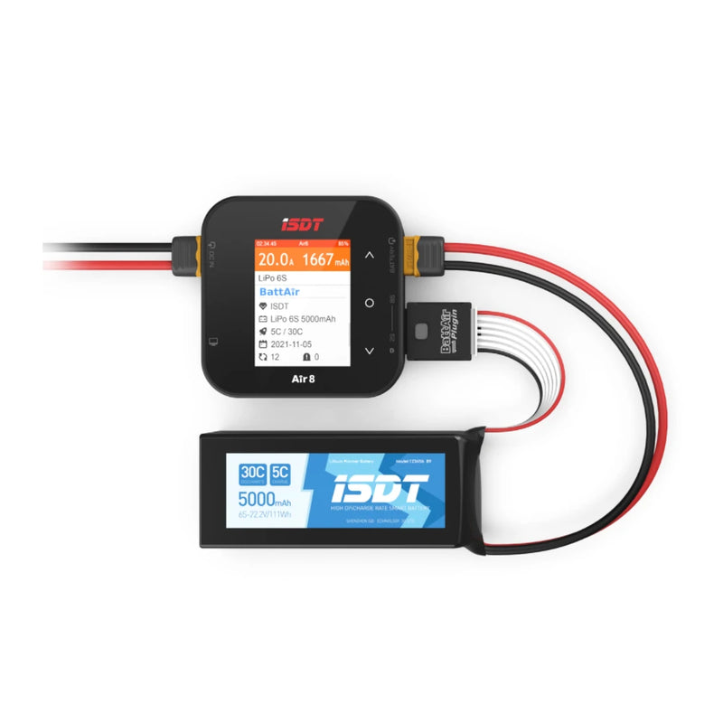 ISDT 2S 3S 4S 5S 6S BattAir Plugin Voltage Checker Bluetooth APP Smart Plug for LiFe/LiPo/LiHv/ULiHv Battery