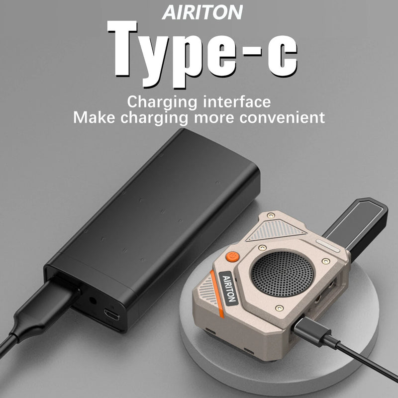2Pcs AIRITON AI-168 Mini Walkie Talkie 5000mAh Rechargeable Battery Type-C Fast Charging FRS/PMR Long Range Portable Outdoor Communication Two-way Radio