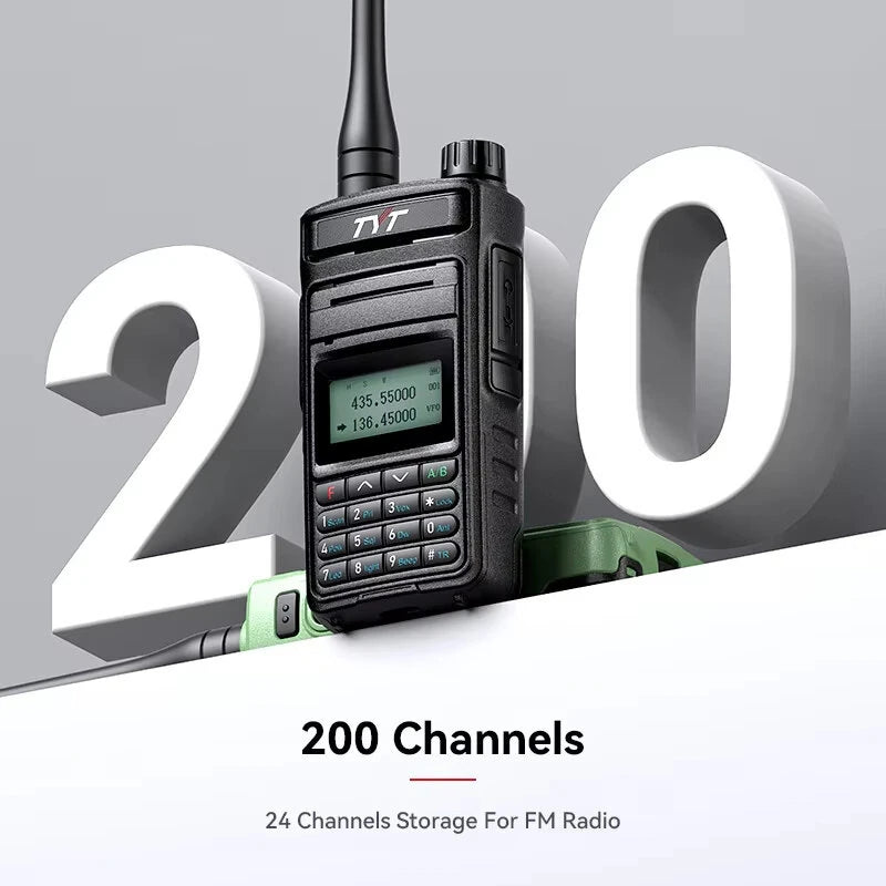 TYT UV-8R 5W Portable Walkie Talkie Dual Band VHF UHF Two Way Radio DOT-MATRIX LCD 200 Channels VOXs Emergency Alert CTCSS DCS for Long Distance Communication
