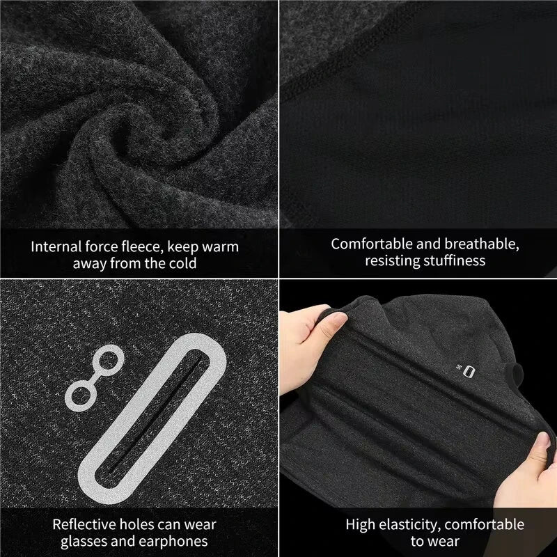 ROCKBROS Balaclava Bike Motorcycle Mask Warm Cycling Helmet Liner Caps Windproof Breathable Skiing Face Mask with Glasses Hole