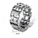 IPRee Multifunctional Bracelet Tool Stainless Steel Outdoor Bracelets 29 in 1 Bolt Screwdriver Bike Wrench Watch Strap Tools Kit