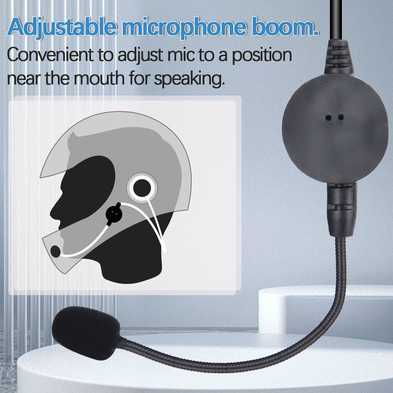 BAOFENG Rugged Radio Helmet Earpiece 2 PIN with Mic Microphone PTT for Baofeng BF-F8HP Pro 888S UV5R 5RM UV-21R UV-32 KenwoodWouxun Two Way Radio Walkie Talkie