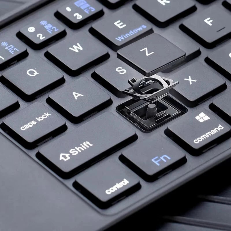 Two-Fold bluetooth Keyboard Magnetic Closure Portable Mini bluetooth Keyboard Rechargeable for Office Keyboard Laptop