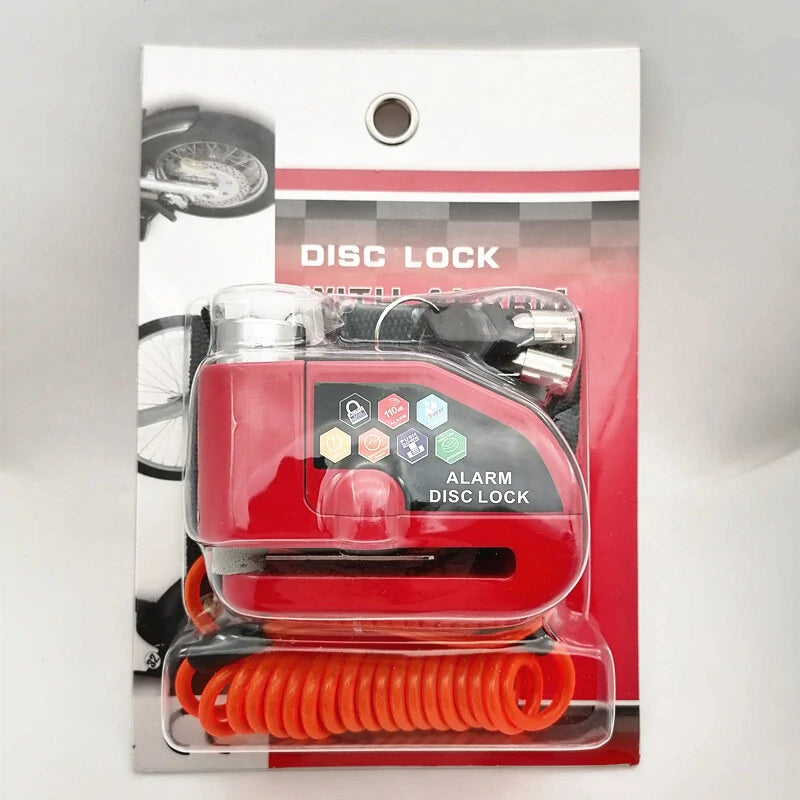 ROBESBON Bicycle Disc Brake Lock 110dB Loud Alarm Anti-thief Protection Aluminum Alloy Waterproof Reminding Rope Lock for Bike Motorcycle