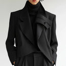 INCERUN Mens Solid Color Casual Long Sleeve Blazer Irregular Design Fashionable Men's Suit for Spring Fall