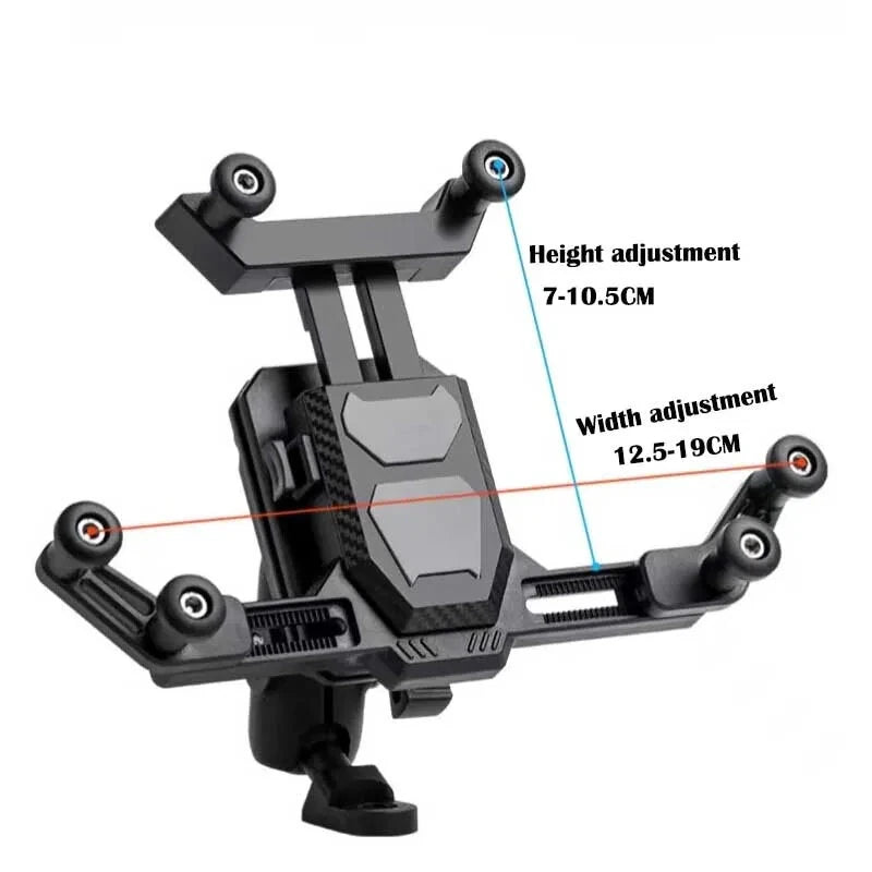 XANES 360 Rotation Adjustment 4.7''-7.0'' Shockproof Bicycle Phone Holder for Motorcycle Bike Handlebar Rearview Mirror Mount