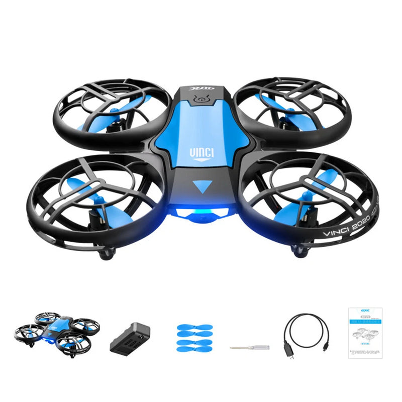 4DRC V8 Mini WiFi FPV with HD Camera Gesture Control Stunt Tumbling Colorful LED Lights Grid Full Protection Child Gift RC Toys Drone Quadcopter RTF