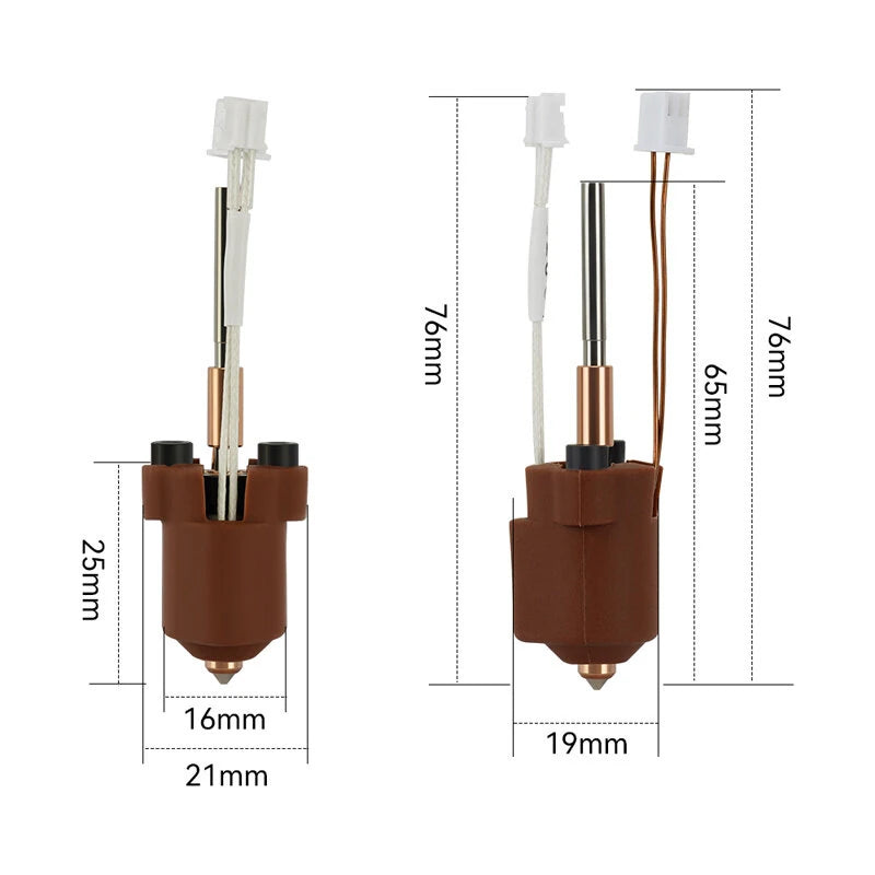 K1C Ceramic Heating Hotend Kit 0.4mm Nozzle 300C High Temp Hardened Steel Chromium Zirconium Copper Titanium Alloy for 3D Printer PLA ABS PETG TPU Nylon