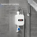 220V EU Plug Mini Instant Electric Water Heater Shower Set with Temperature Control Instant Hot Water Heater Shower Bathroom Faucet Water Heater 3500W Electric Water Heater Tankless Instant Heater