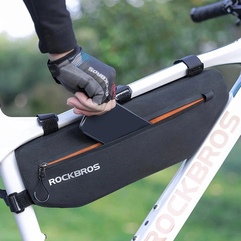 ROCKBROS Waterproof Bike Bag 3L Large Capacity Dirt-resistant Cycling Top Front Tube Frame Bag Bicycle Equipment for MTB Road Bicycle