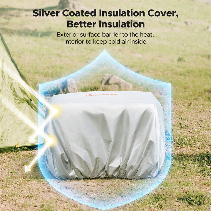 WARMOUNTS Backpack Cooler Insulated 75 Cans w/ Insulating Cover, Upgraded Leakproof Soft Cooler Backpack 2 Compartment for Camping Hiking Picnic Beach