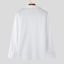 INCERUN Mens Windsor Collar Striped Long Sleeve Shirt Comfortable Casual Lapel Top for Male S-5XL