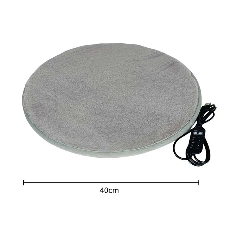 IPRee Winter Round Rabbit Fleece Usb Interface Waterproof Heating Seat Cushion, Office Outdoor Car Electric Heating Seat Cushion