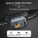 Warsun SI88 Touch Sensor Ultra Lightweight LED Headlamp Mini Clip-on Light USB Rechargeable LED Headlight Waterproof for Night Fishing & Outdoor Activities