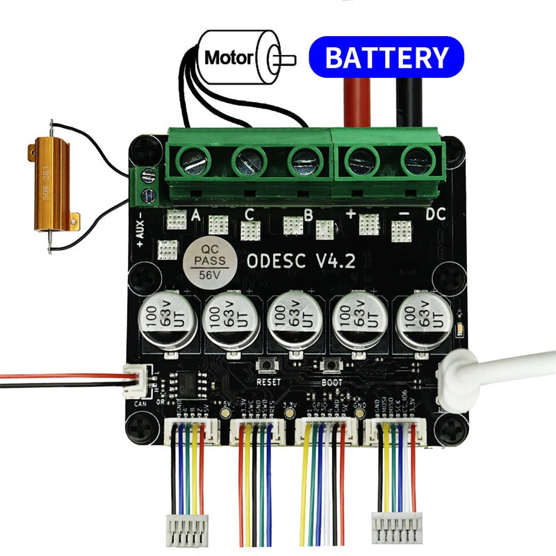 SEQURE ODESC V4.2 Single Drive High Current High Precision Brushless Servo Motor Controller Based On ODrive3.6 Upgrade, Software Configuration Compatible With Odrivetool FOC BLDC RC Car Parts