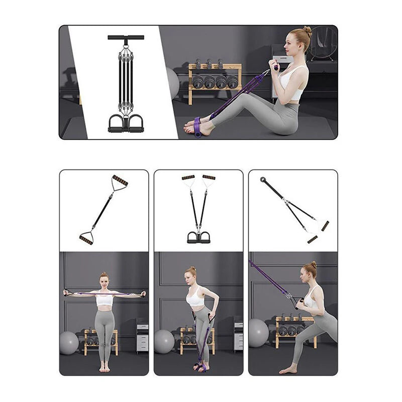 100 Pounds High Density Resistance Bands with 4 Tension Ropes Environmentally Friendly No Slip 42cm Suitable for All Ages No Electricity Required