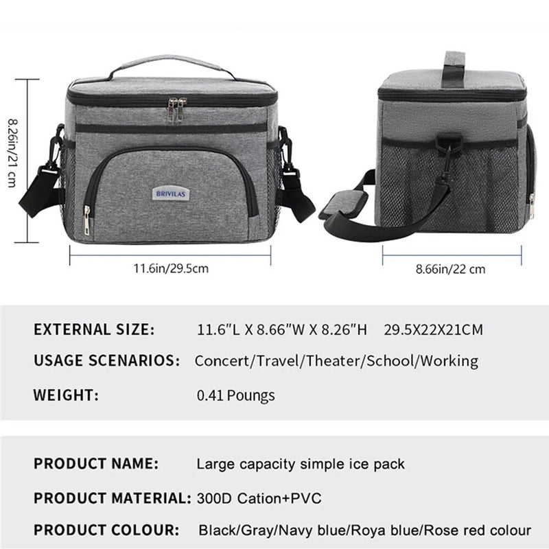 IPRee Portable Thermal Oxford Cloth Picnic Cooler with Shoulder Strap, Waterproof, Heat and Cold Preservation, Ideal for Outdoor Camping