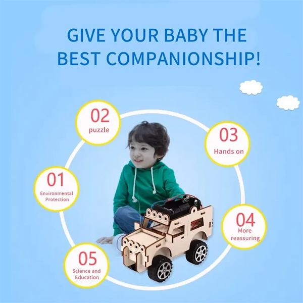 Innovative Technology Small Production for Jeep Car Electric Toy Student Scientific Experiment DIY Handmade Model School Supplies