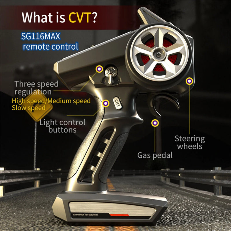 ZLL SG116 PRO/MAX 1/16 2.4G 4WD 80km/h Brushed/Brushless RC Car LED Light Off-Road Climbing Truck High Speed Full Proportional Vehicles Model RTR Toys